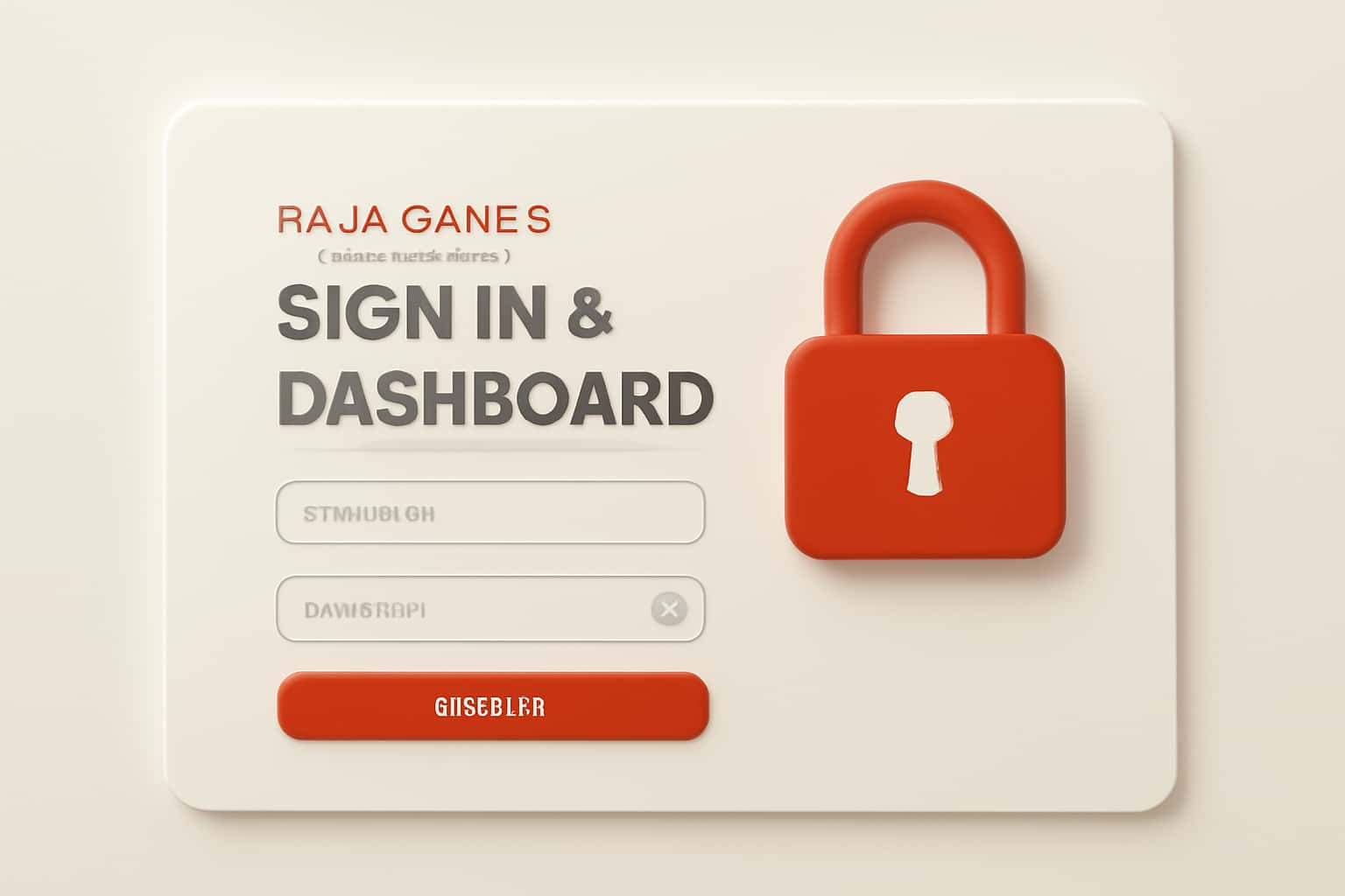 Raja Games Sign In & Dashboard Interface