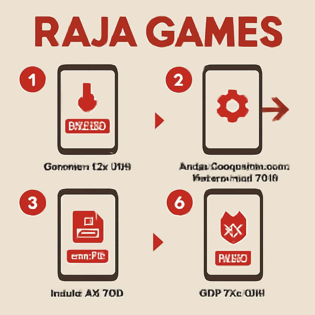 Diagram explaining the installation process for Raja Games APK.