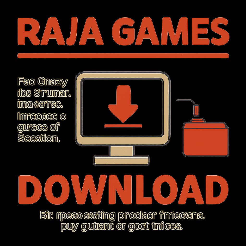 Illustration detailing Raja Games Download steps.