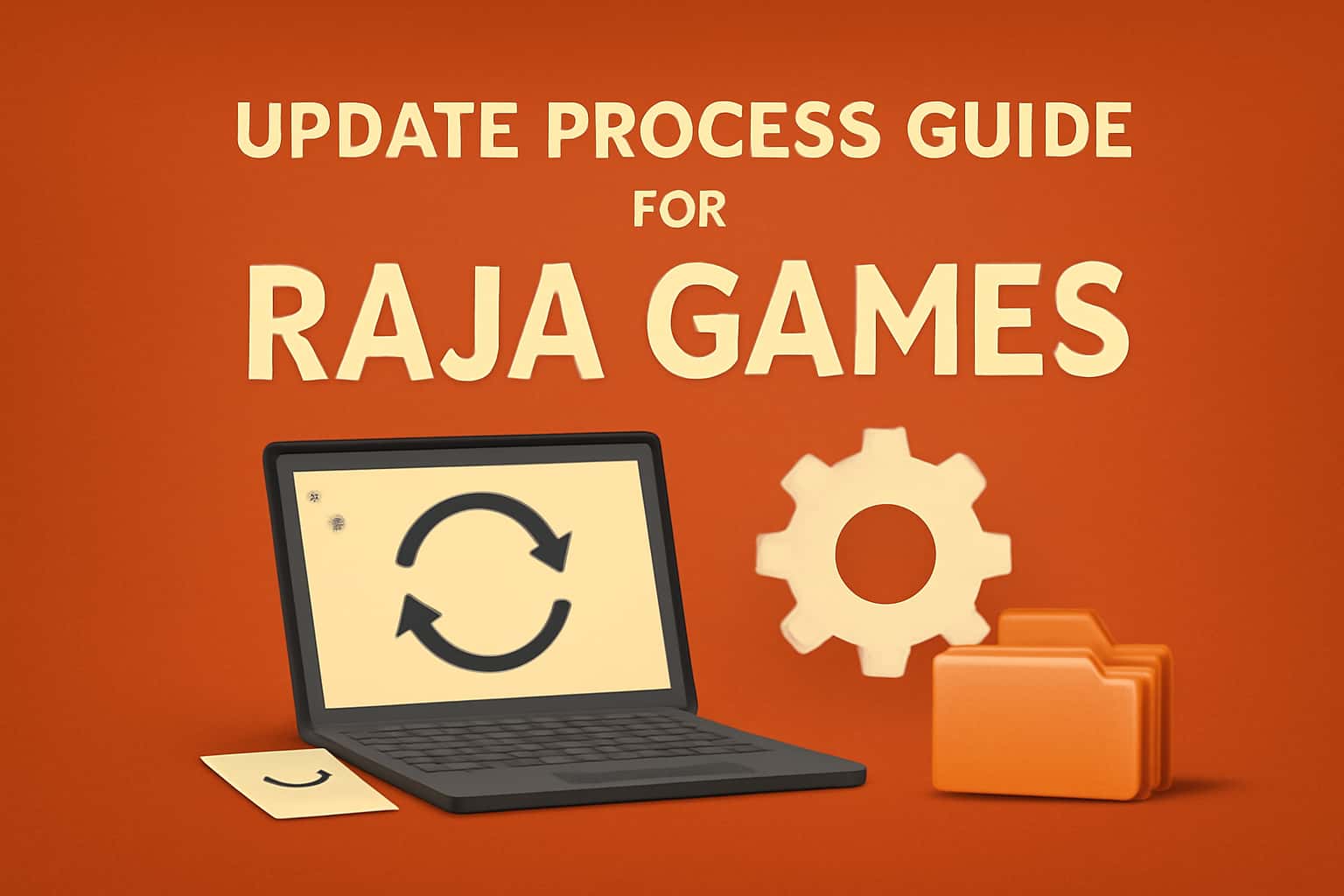 An informative illustration depicting the update process for Raja Games.