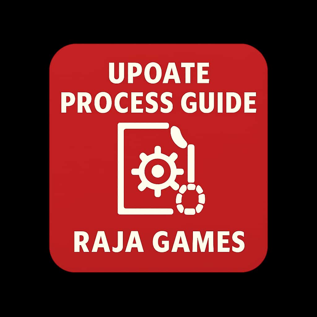 A badge symbolizing the update process for Raja Games.