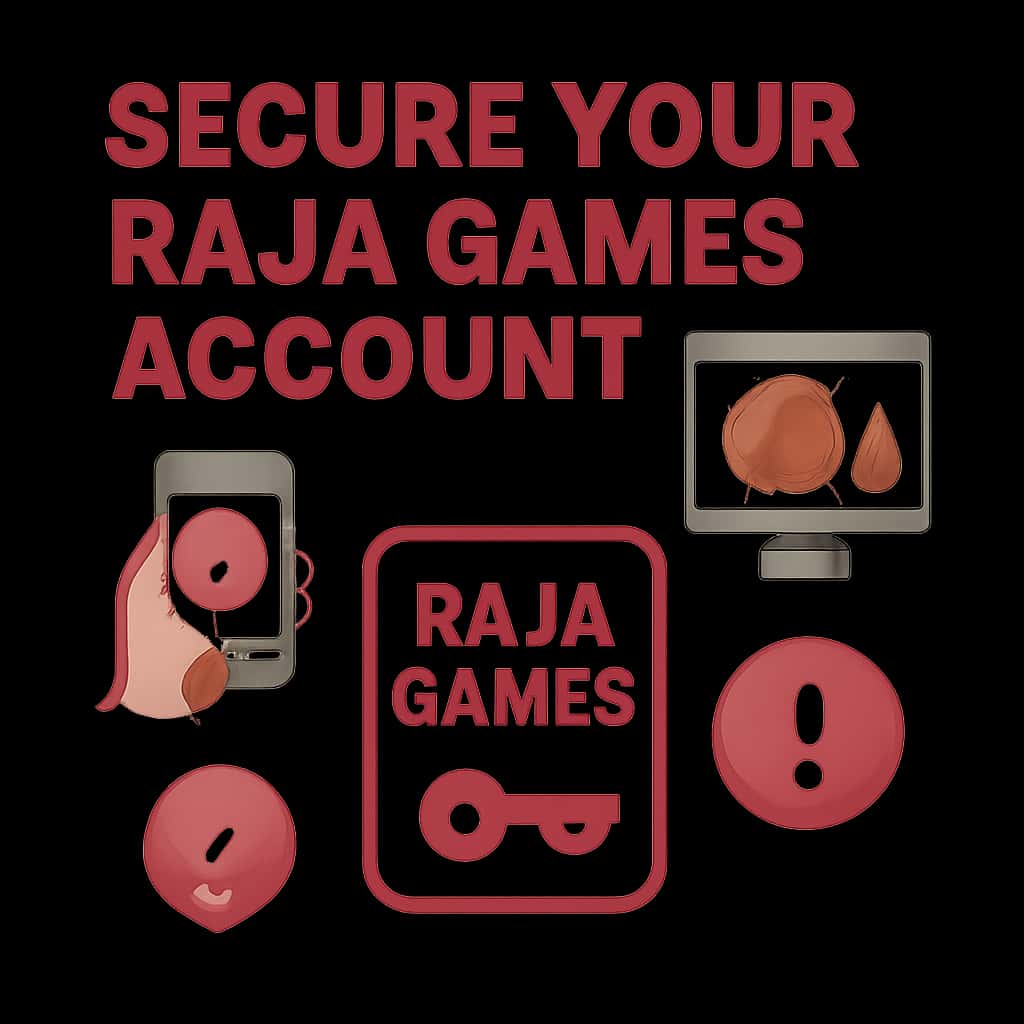 Illustration of steps to secure a Raja Games account.