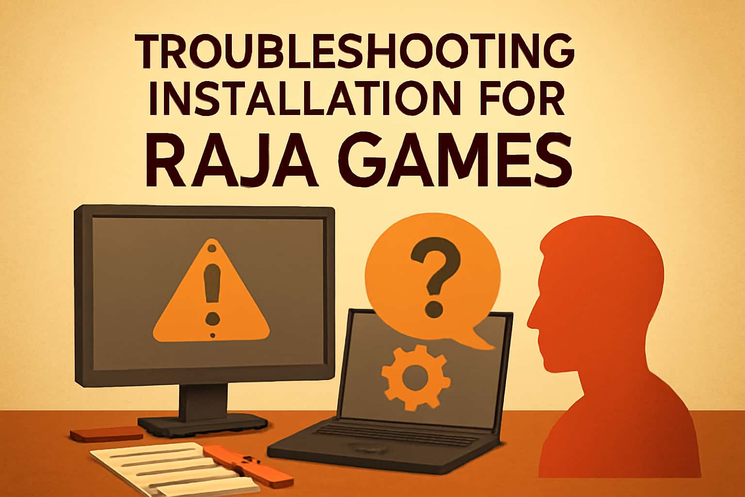 A visual guide on troubleshooting installation for Raja Games, highlighting key points.