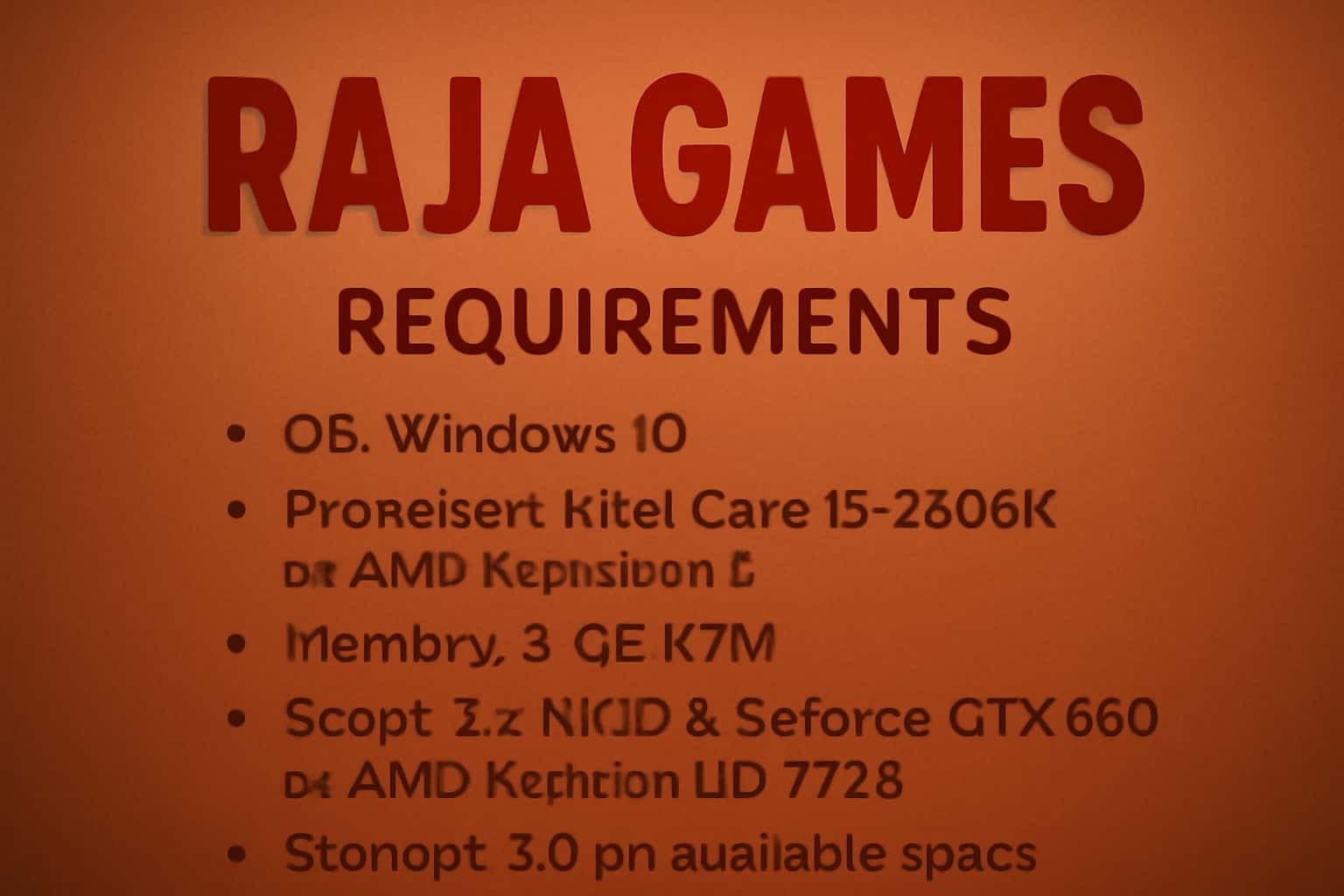 A neutral scene showcasing the requirements for Raja Games.